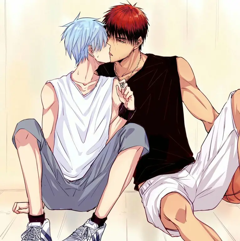 Kuroko dan Kagami sedang bermain basket