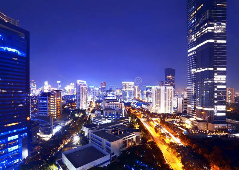 Pemandangan Kota Jakarta di Malam Hari