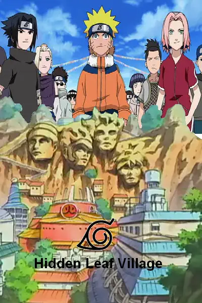 Desa Konoha yang hancur akibat perang