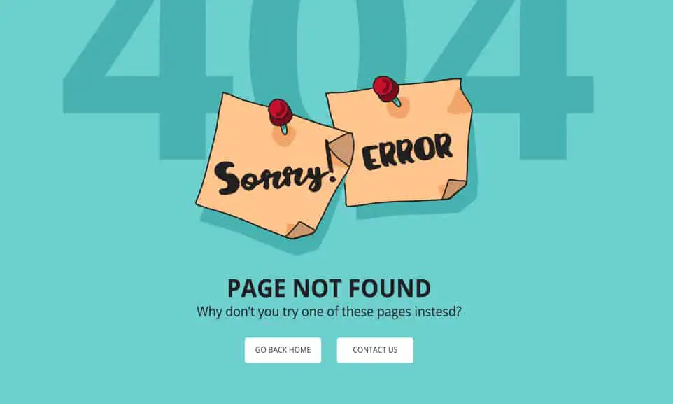 Contoh halaman error 404 pada website