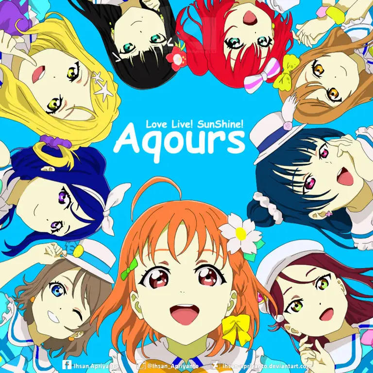 Foto grup Aqours dari anime Love Live! Sunshine!!