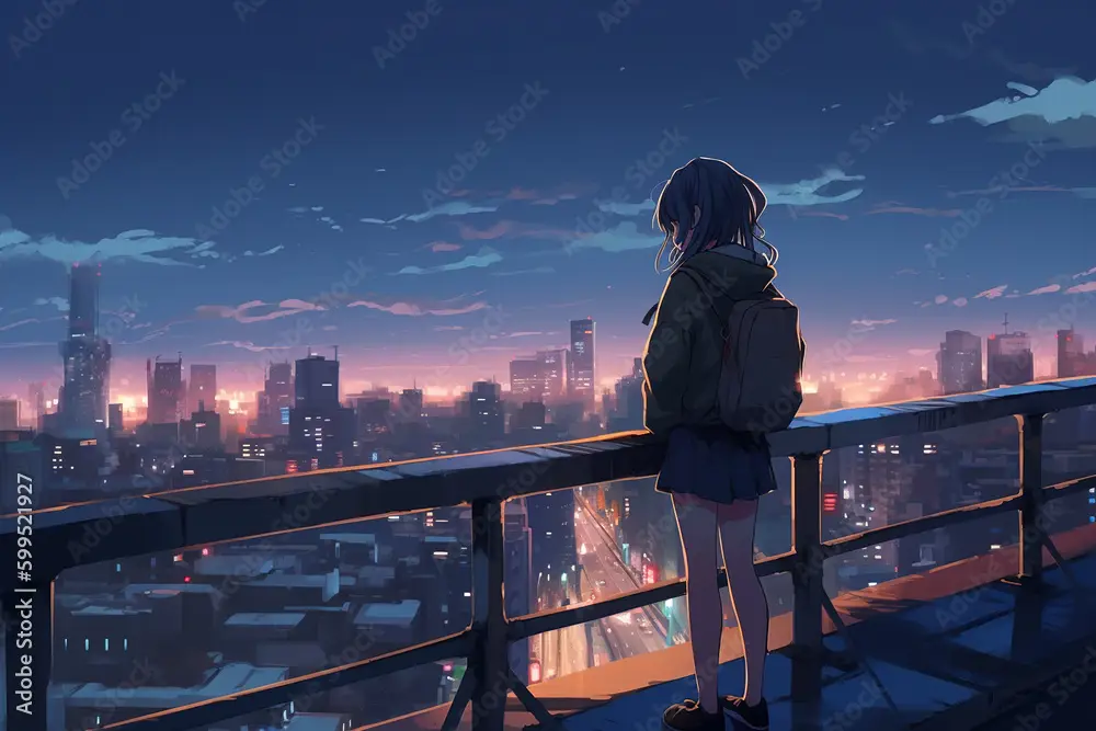 Kesepian dalam Cinta Bertepuk Sebelah Tangan Gambar gadis anime sendirian dengan ekspresi sedih