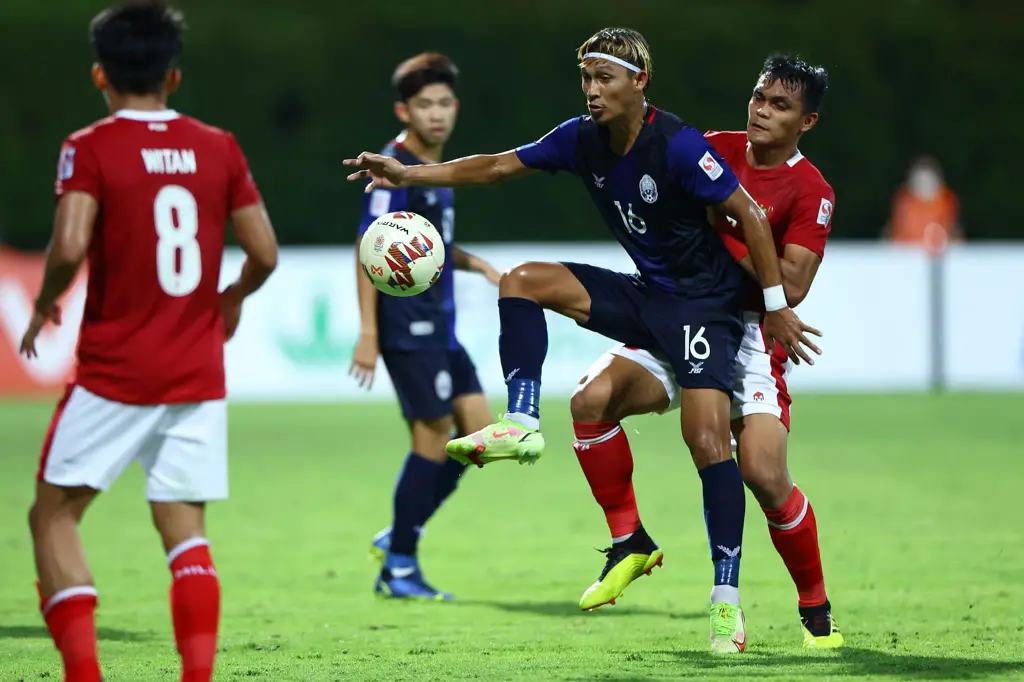 Pertandingan sepak bola antara Indonesia dan Kamboja