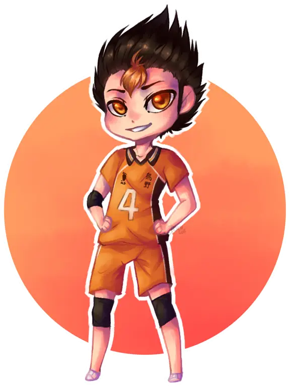 Gambar chibi Nishinoya Yuu yang menggemaskan