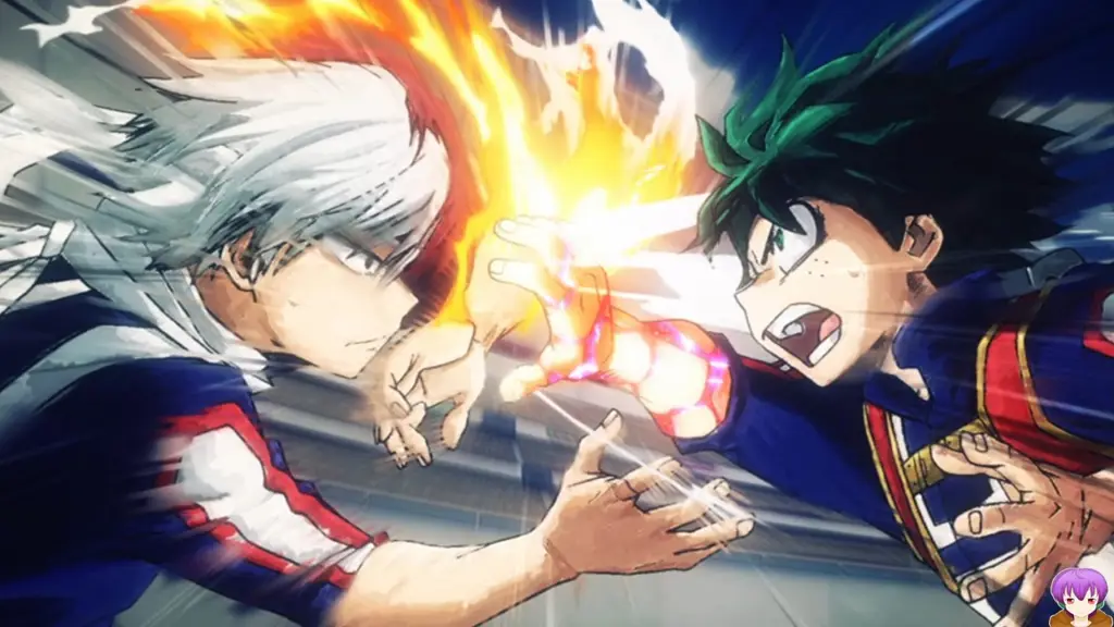 Adegan aksi yang menegangkan dari anime Boku no Hero Academia