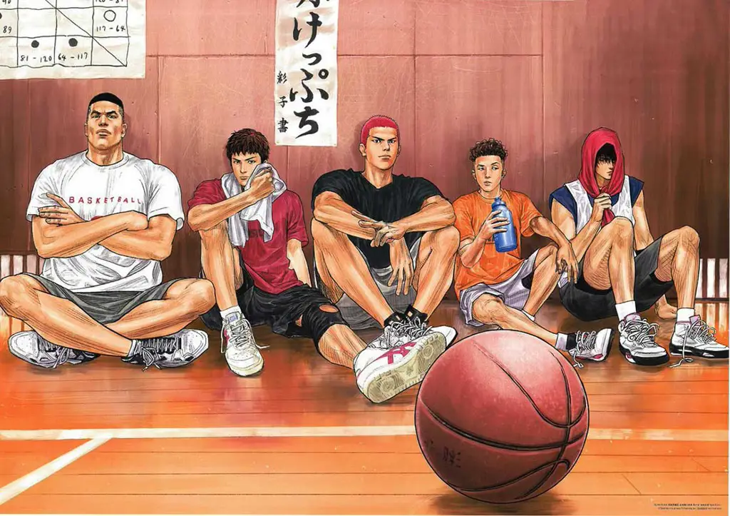 Adegan pertandingan basket yang menegangkan dalam anime