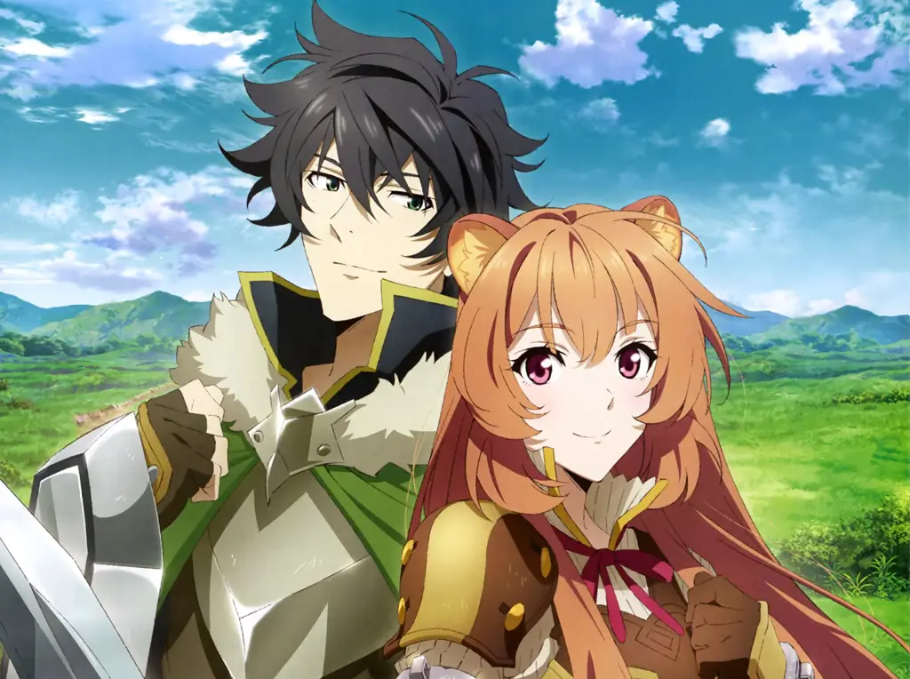 Raphtalia dan Filo bersama Naofumi