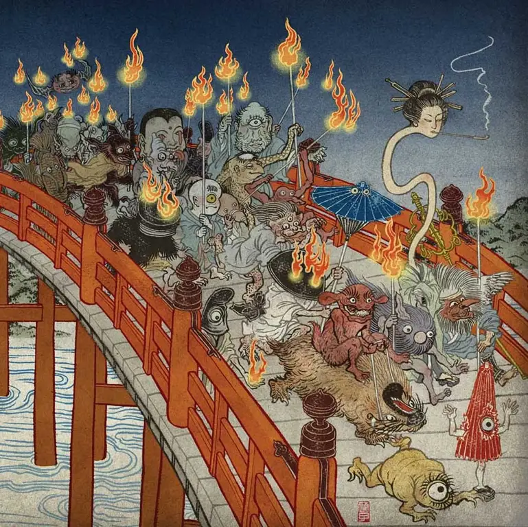 Desain Yokai yang unik dan detail dalam Mononokean