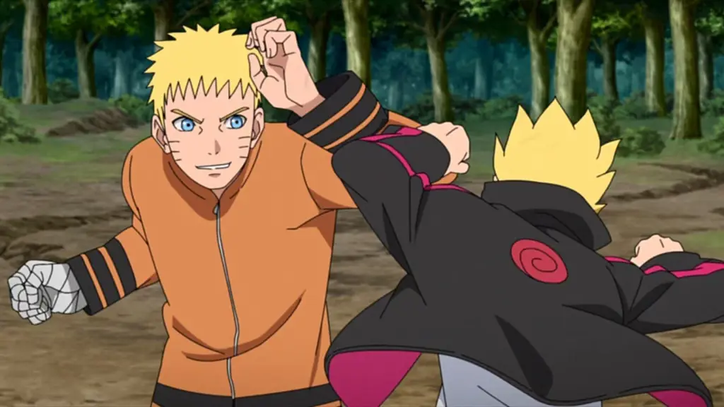 Boruto dan Naruto kecil bertemu dalam kilas balik