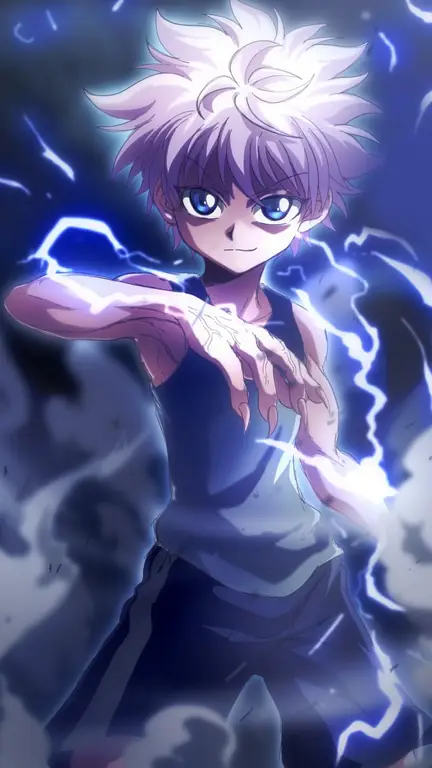 Gambar Killua Zoldyck dalam anime Hunter x Hunter