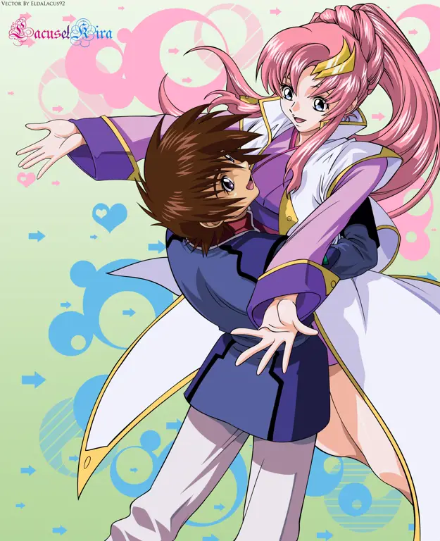 Gambar Kira Yamato dan Lacus Clyne dari Gundam SEED