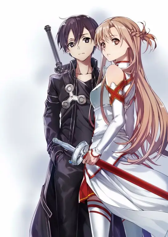 Gambar Kirito dan Asuna dalam Sword Art Online