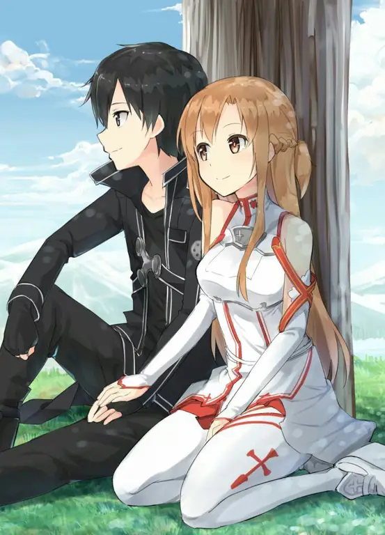 Gambar Kirito dan Asuna dari Sword Art Online