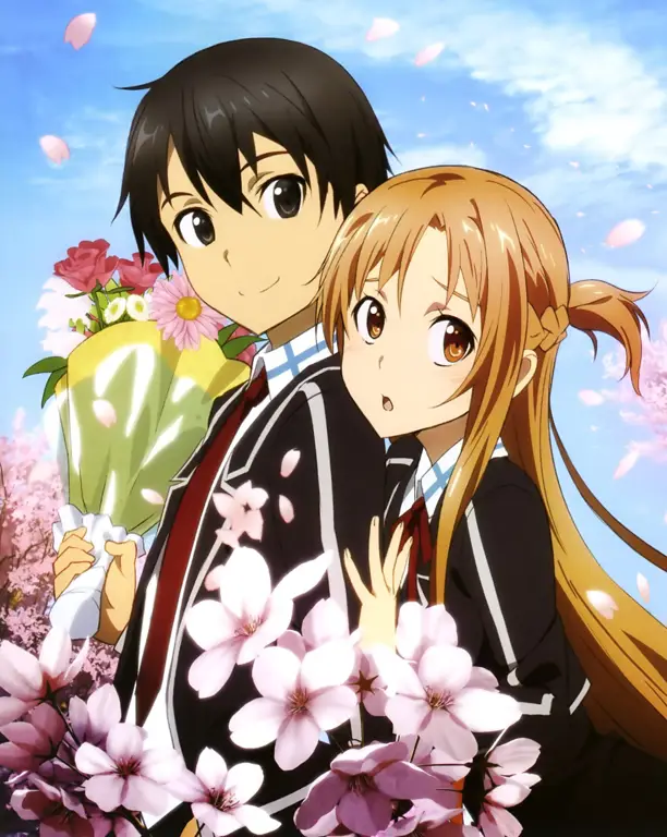 Gambar Kirito dan Asuna di SAO