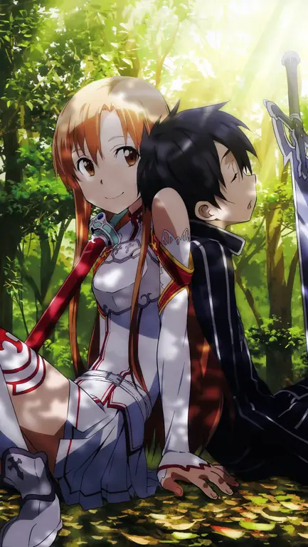 Gambar Kirito dan Asuna dari Sword Art Online