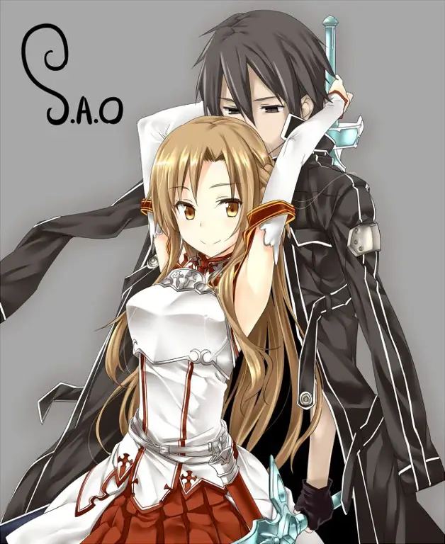 Kirito dan Asuna, karakter utama SAO Gambar Kirito dan Asuna dari Sword Art Online