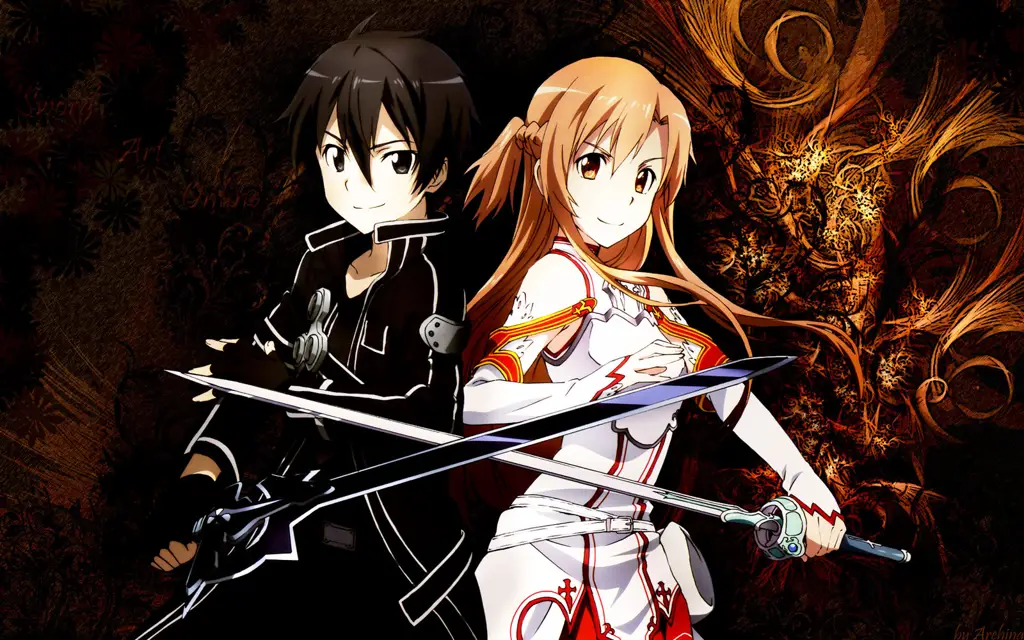 Gambar Kirito dan Asuna dari Sword Art Online