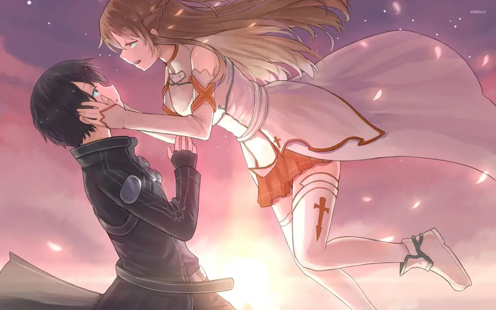 Gambar Kirito dan Asuna dalam Sword Art Online