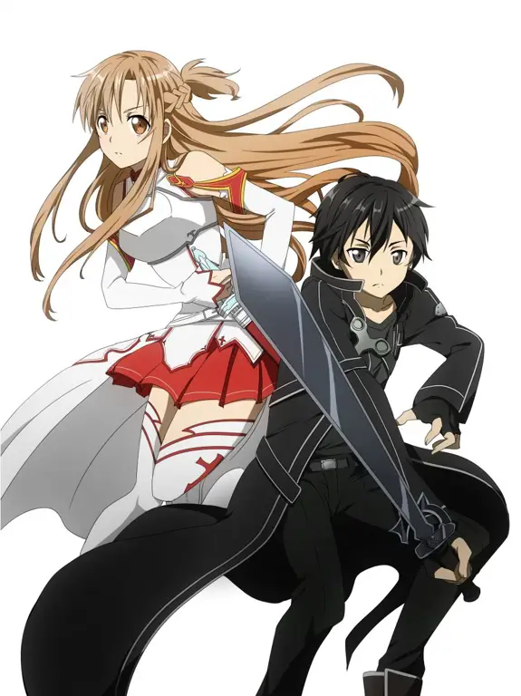 Gambar Kirito dan Asuna dalam Sword Art Online