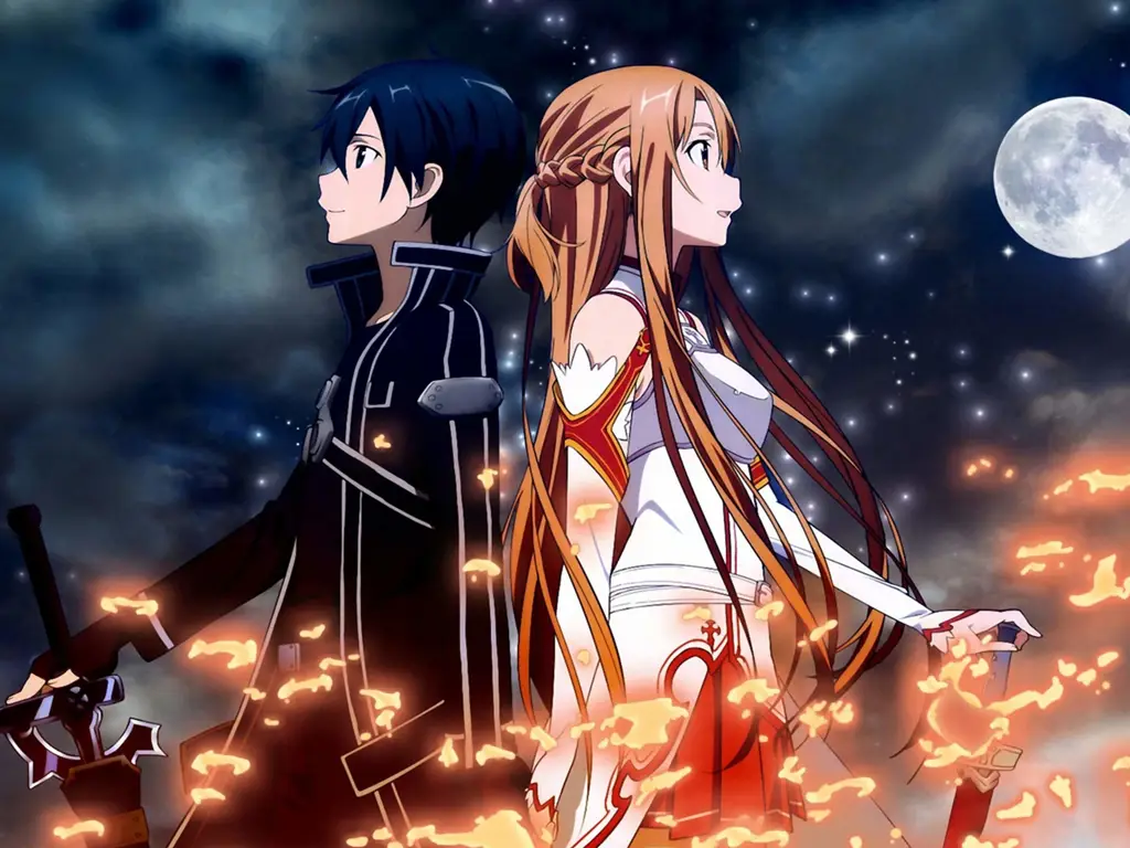 Gambar Kirito dan Asuna di SAO Season 1