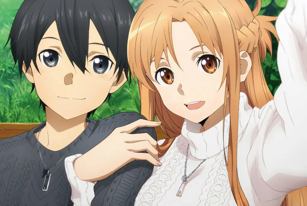 Gambar Kirito dan Asuna dalam Sword Art Online