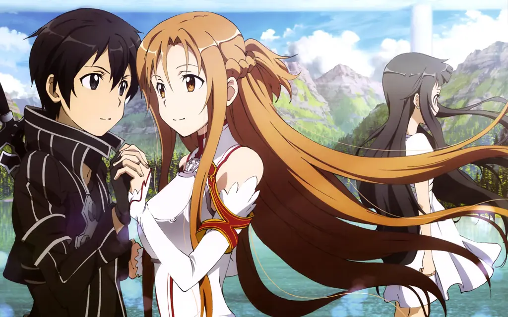 Gambar Kirito dan Asuna dalam Sword Art Online