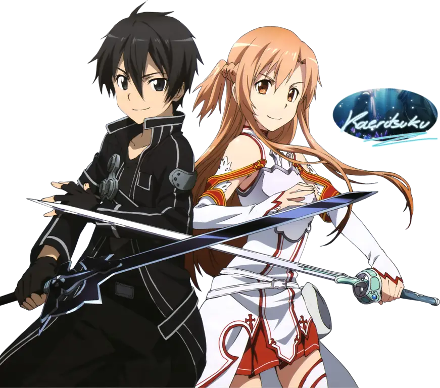 Gambar Kirito dan Asuna dari Sword Art Online