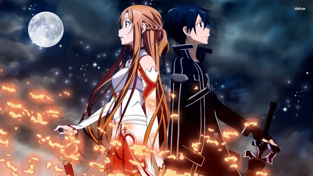 Gambar Kirito dan Asuna bersama-sama