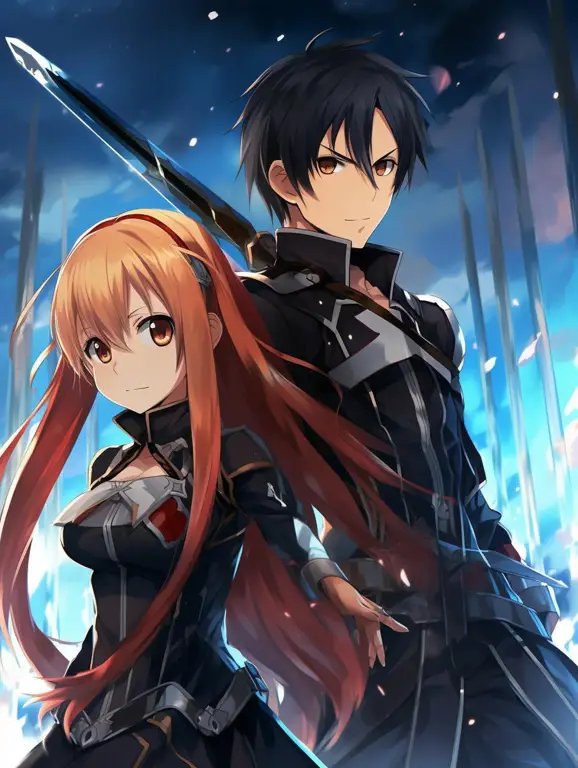 Gambar Kirito dan Asuna dari Sword Art Online