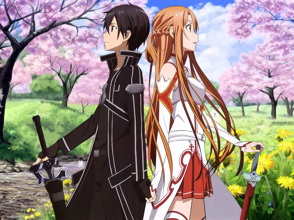 Gambar Kirito dan Asuna dalam Sword Art Online