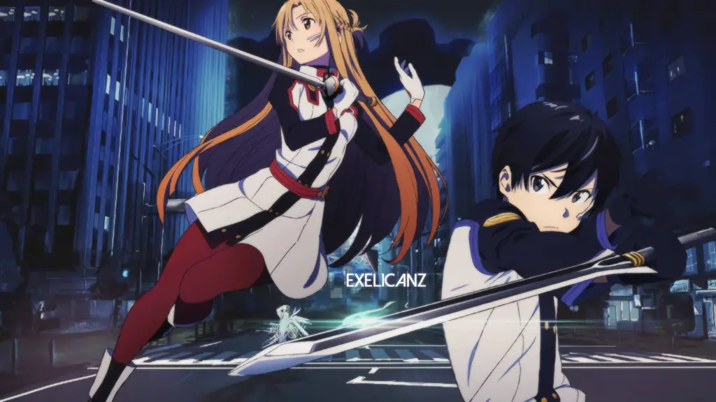 Gambar Kirito dan Eugeo dari Sword Art Online: Ordinal Scale