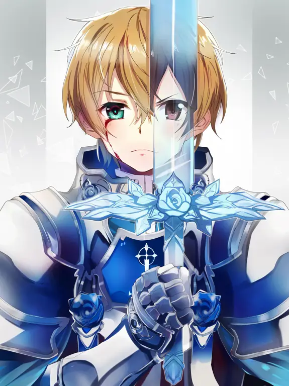 Gambar Kirito dan Eugeo dalam pertarungan di Sword Art Online Alicization