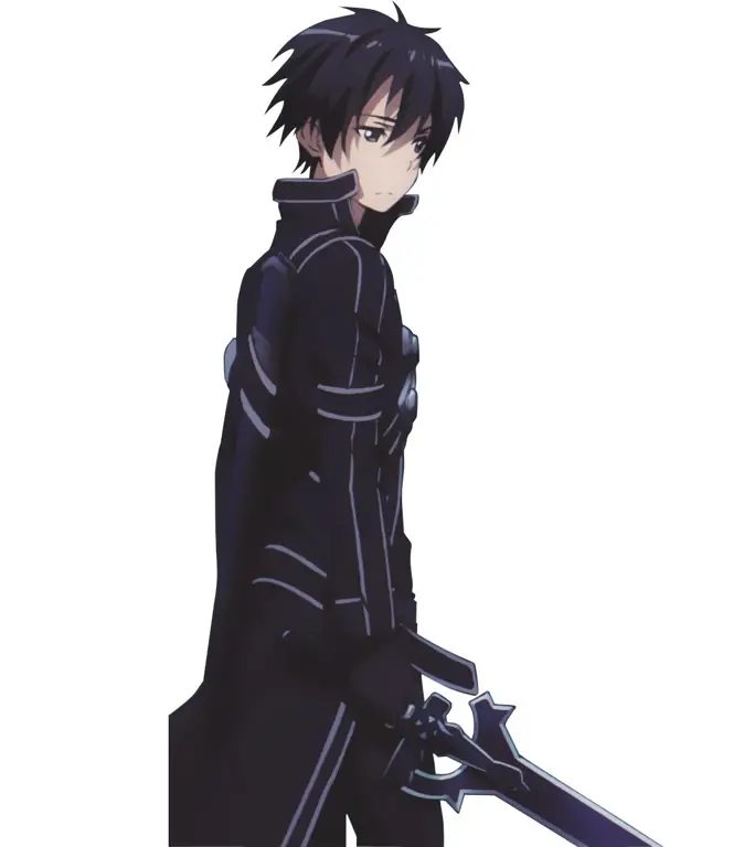 Kirito dengan pakaian hitamnya yang ikonik