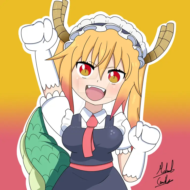 Kobayashi dan Tohru dalam Maid Dragon