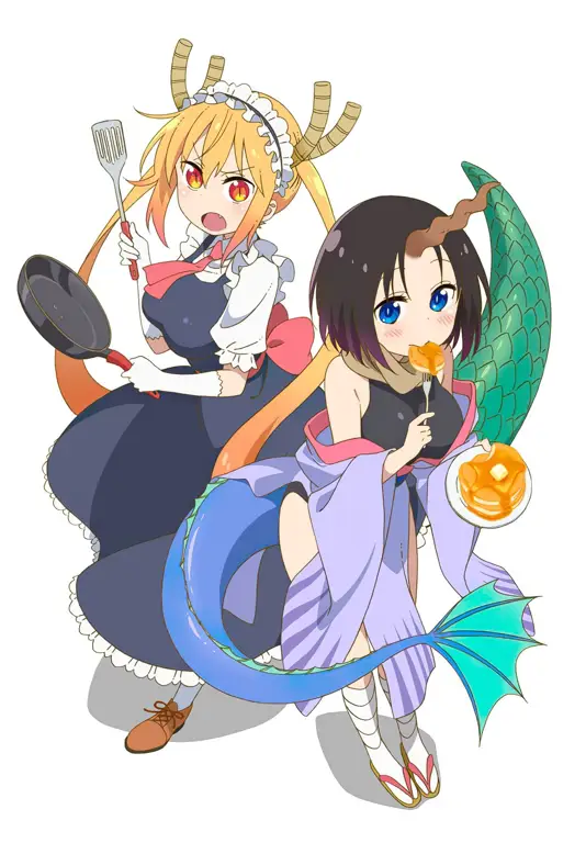 Kobayashi dan Tohru, duo yang tak terpisahkan Gambar Kobayashi dan Tohru