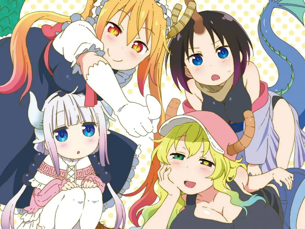 Gambar Kobayashi dan Tohru sedang bersantai bersama.