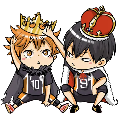 Gambar Hinata dan Kageyama bermain voli bersama-sama