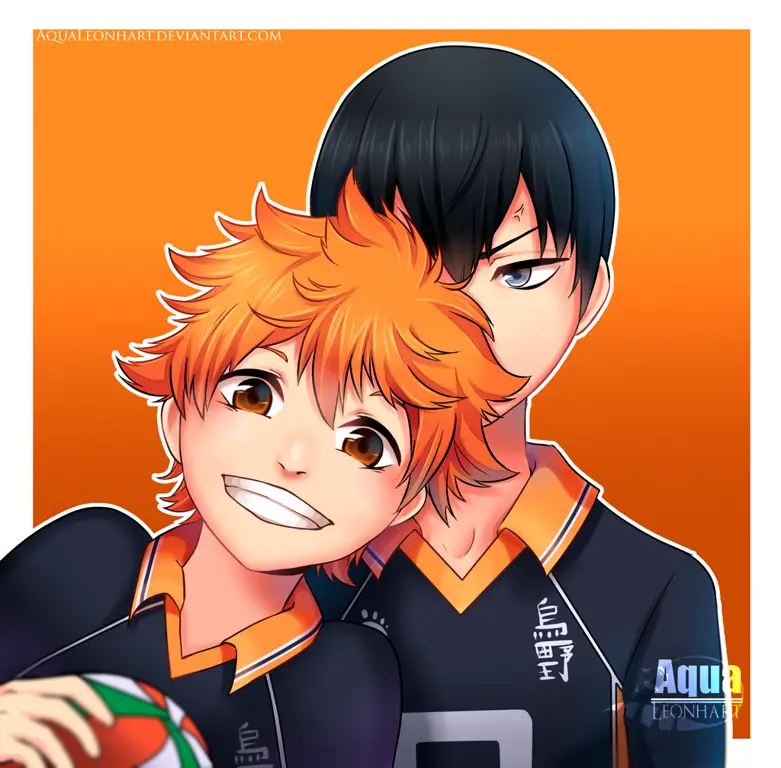 Gambar Kageyama dan Hinata bermain bersama