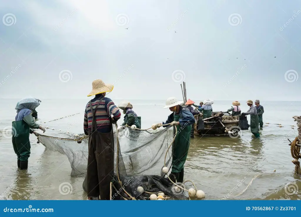 Kerja sama nelayan di bandar nelayan