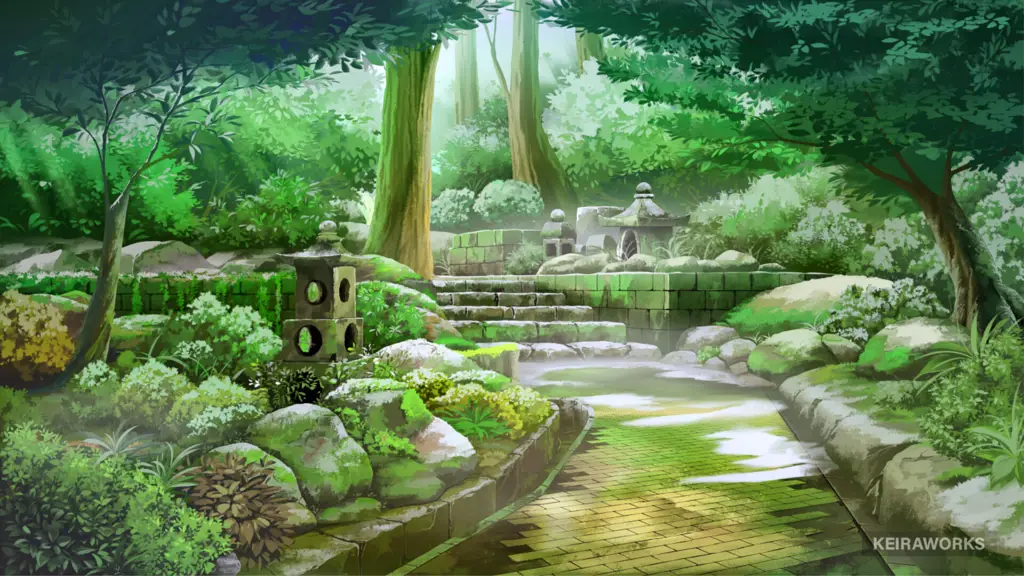 Berbagai pilihan background taman anime dengan gaya dan tema yang berbeda.