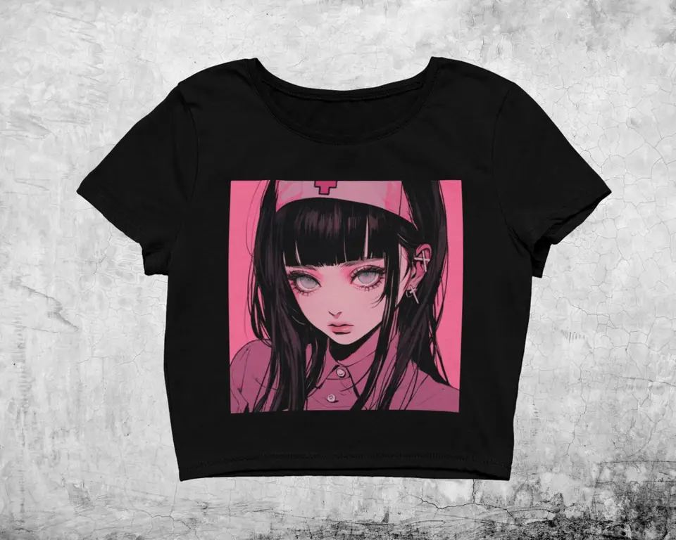 Beragam desain crop top anime girl yang tersedia di pasaran