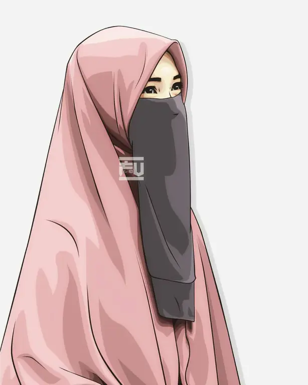 Berbagai desain jilbab cadar bertema anime yang unik dan menarik