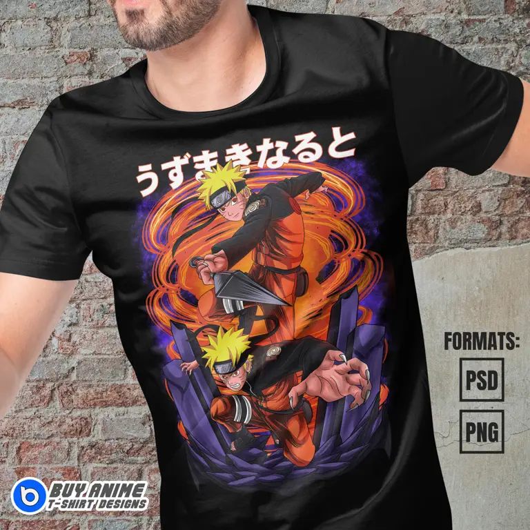 Berbagai desain kaos anime yang keren dan menarik.