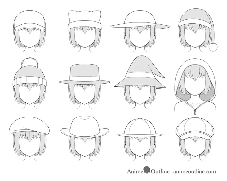 Berbagai desain topi anime yang unik dan menarik