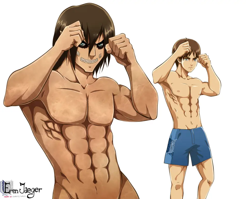 Gambar fanart Eren Yeager dari Attack on Titan