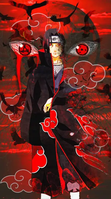 Gambar fanart Itachi Uchiha dengan berbagai pose dan ekspresi