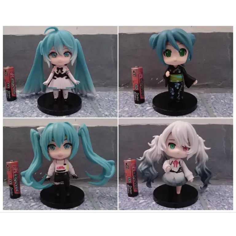 Koleksi figur Hatsune Miku chibi yang beragam dan menarik