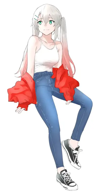 Berbagai gaya fashion anime girl dengan jeans