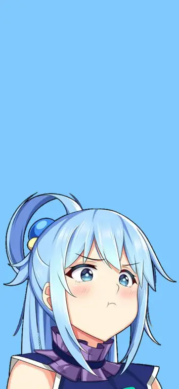 Gambar anime Aqua yang lucu dan menggemaskan