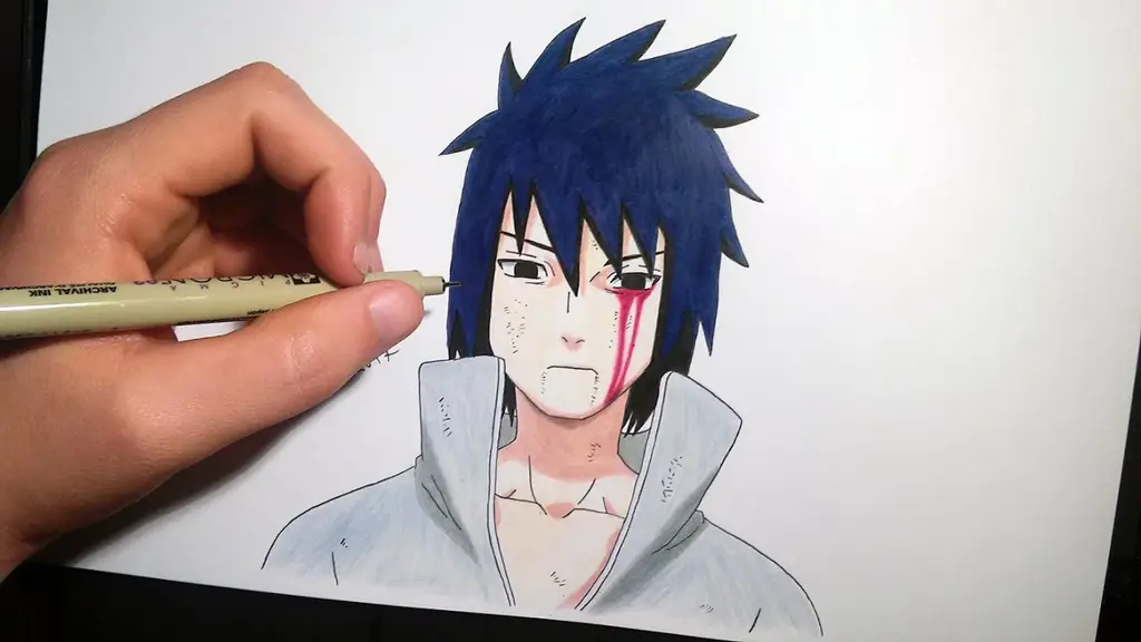 Gambar Sasuke Uchiha dengan berbagai pose dan ekspresi